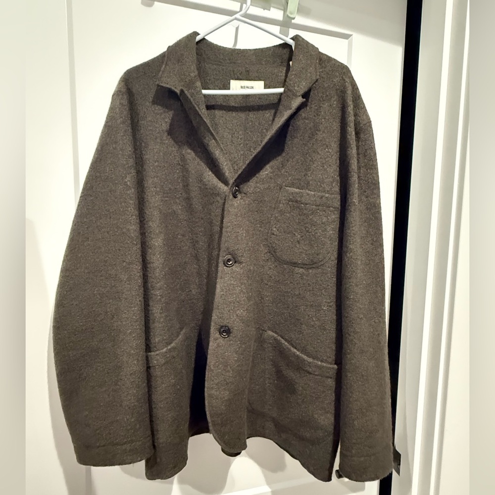 Buck Mason Charcoal Knit Lightweight Shirt Jacket